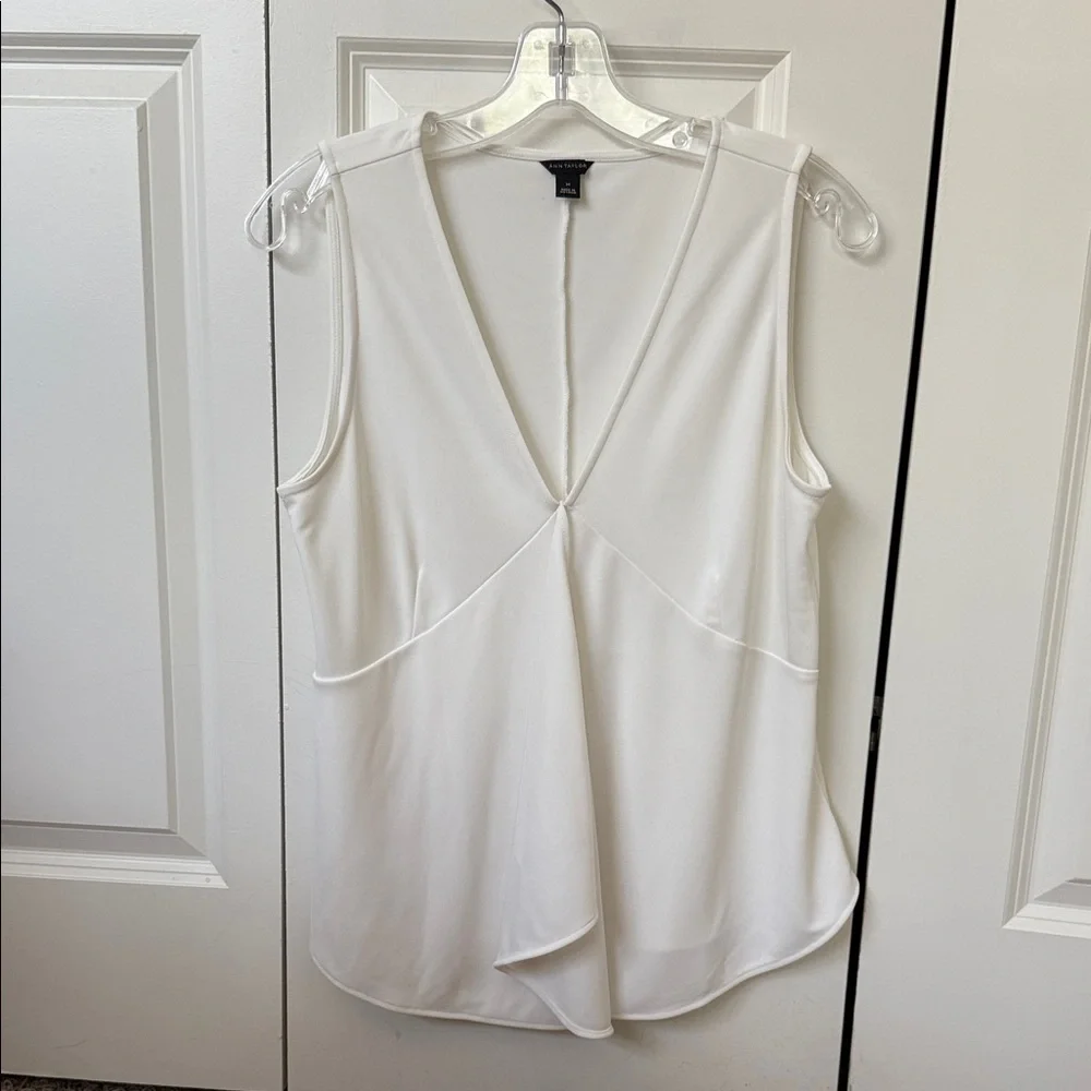 Ann Taylor Cream Ruffle Blouse - Picture 1 of 3